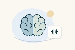 Two-tone brain symbol beside six vertical bars of different heights.