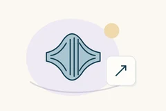 Stylized muscle fibers beside a diagonal arrow badge.