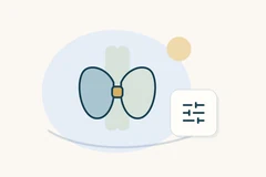 Butterfly-shaped thyroid symbol beside an adjustment-slider badge.